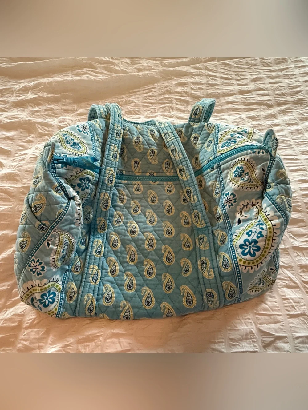 Vera Bradley Quilted Paisley Tote Bag in Light Blue